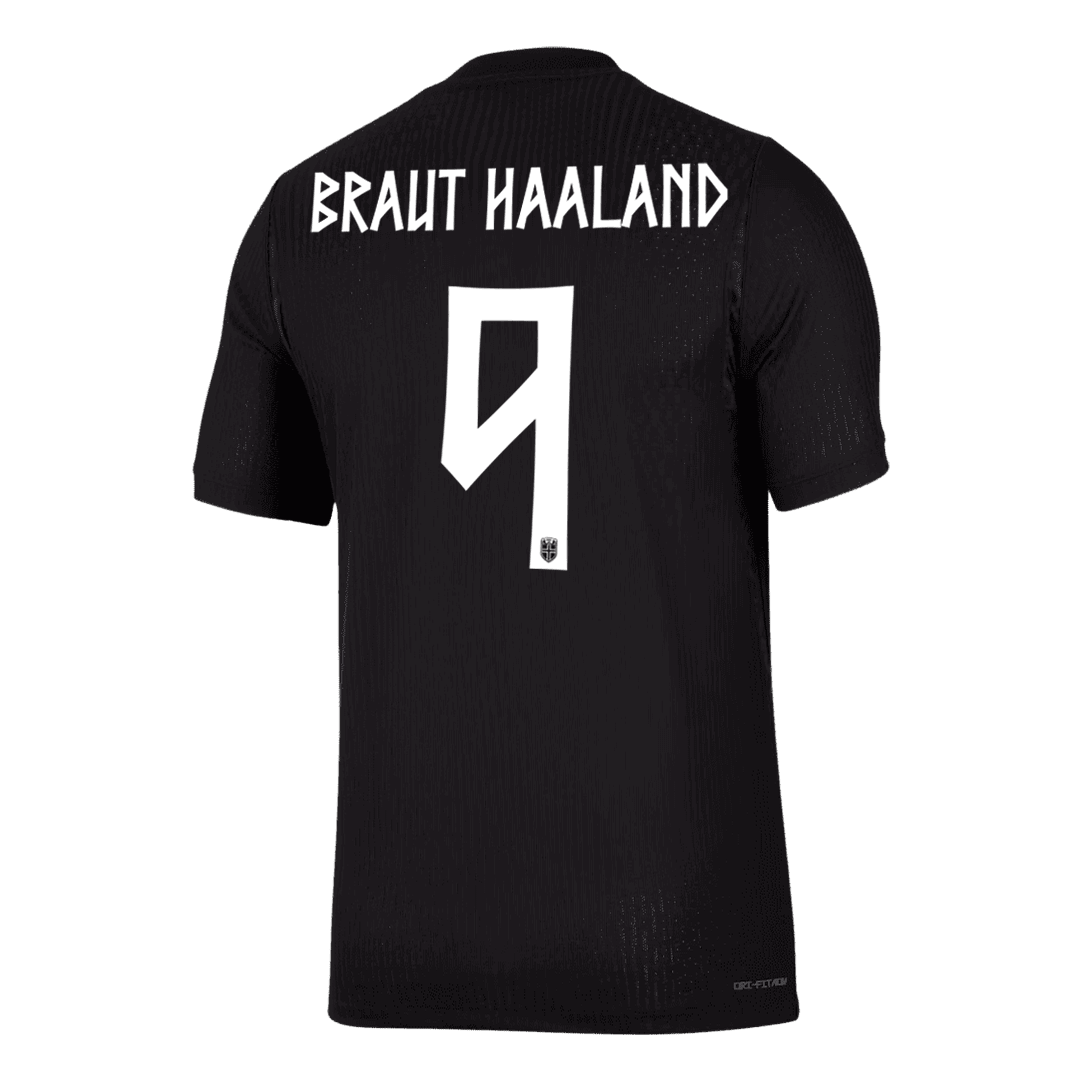 BRAUT HAALAND #9 Norway Mens Away Soccer Jersey World Cup 2026 Black - Player Version
