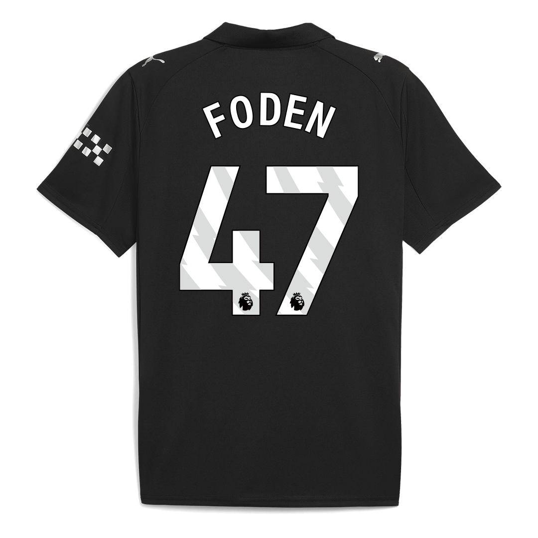 FODEN #47 Manchester City Mens Away Soccer Jersey 2025/26 Black