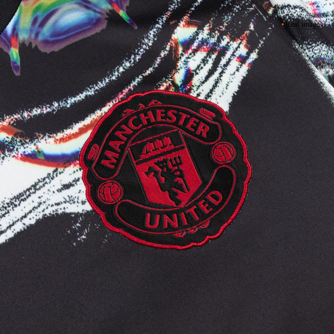 Manchester United Mens Pre-Match Long Sleeve Soccer Jersey 2025/26 Black
