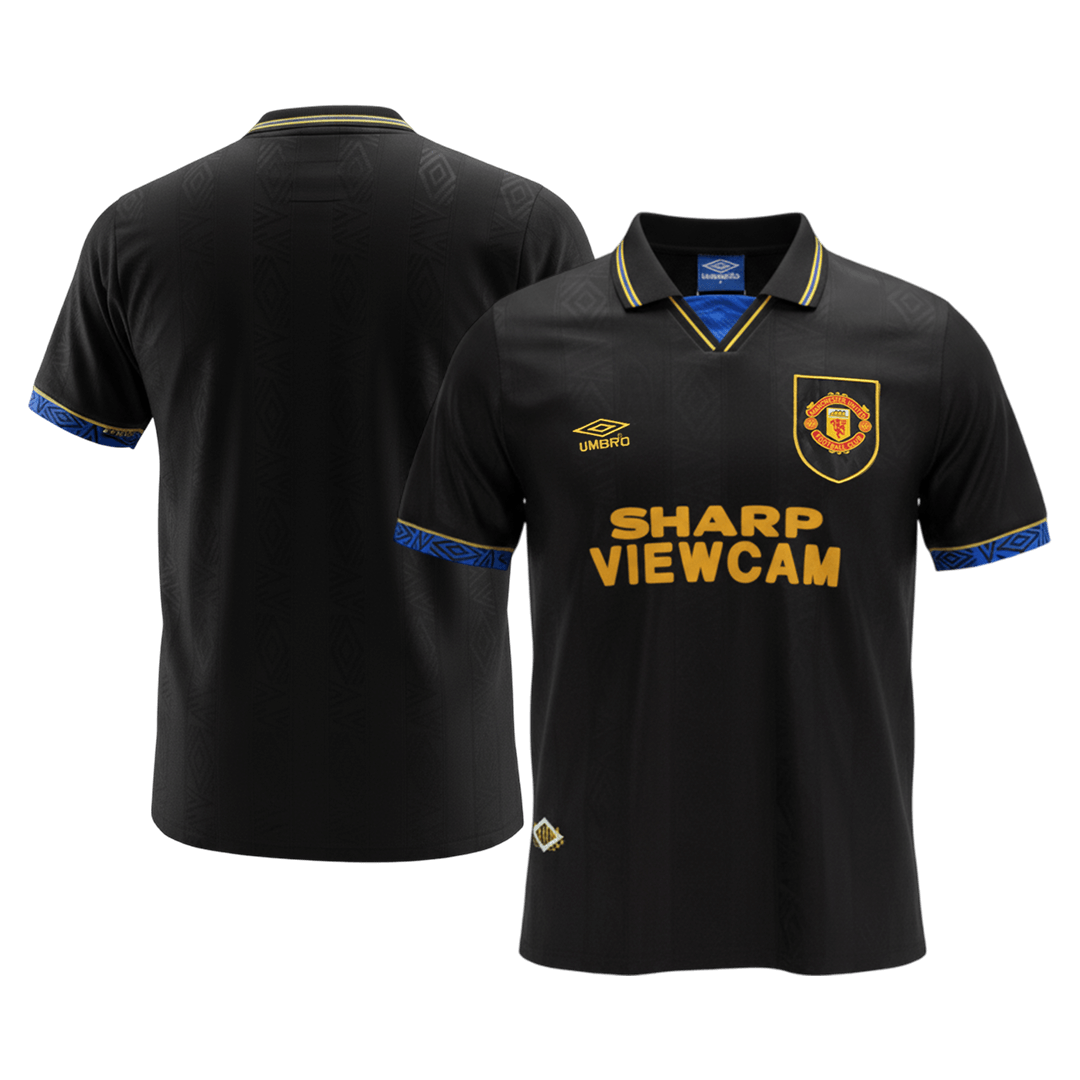 Retro Manchester United Mens Away Soccer Jersey 1993/94 Black