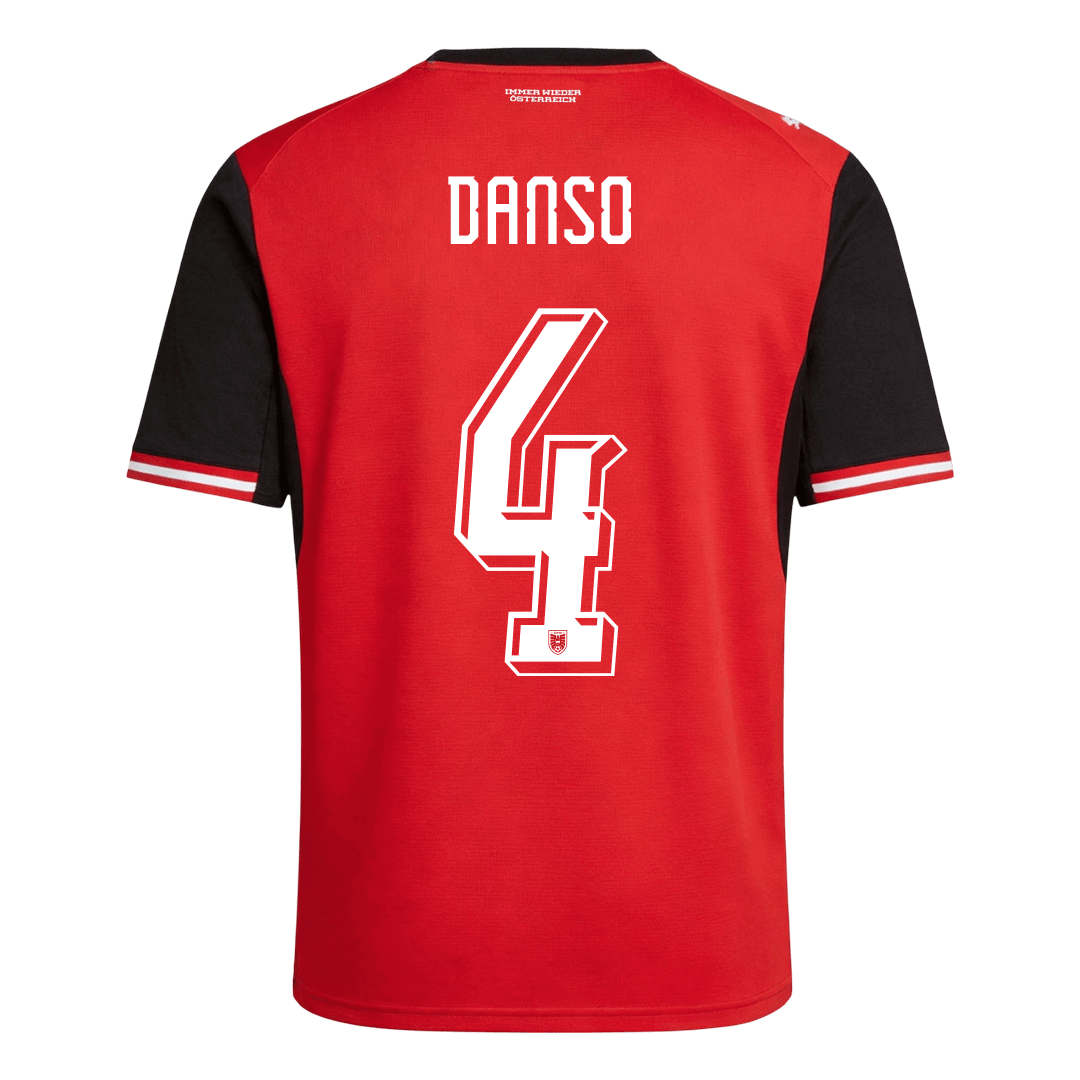 DANSO #4 Austria Mens Home Soccer Jersey World Cup 2026 Red