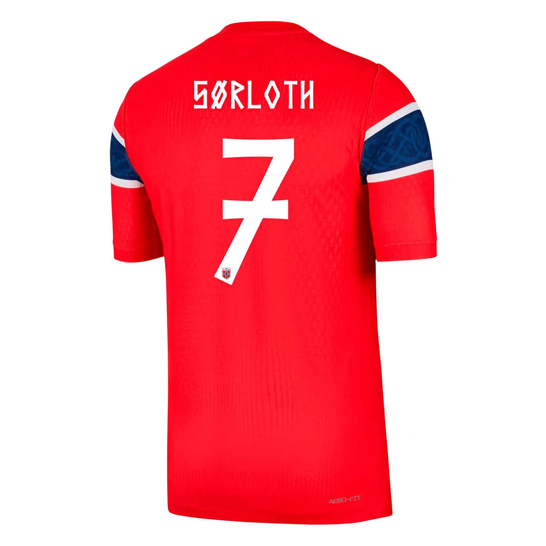 SØRLOTH #7 Norway Mens Home Soccer Jersey World Cup 2026 Red - Player Version