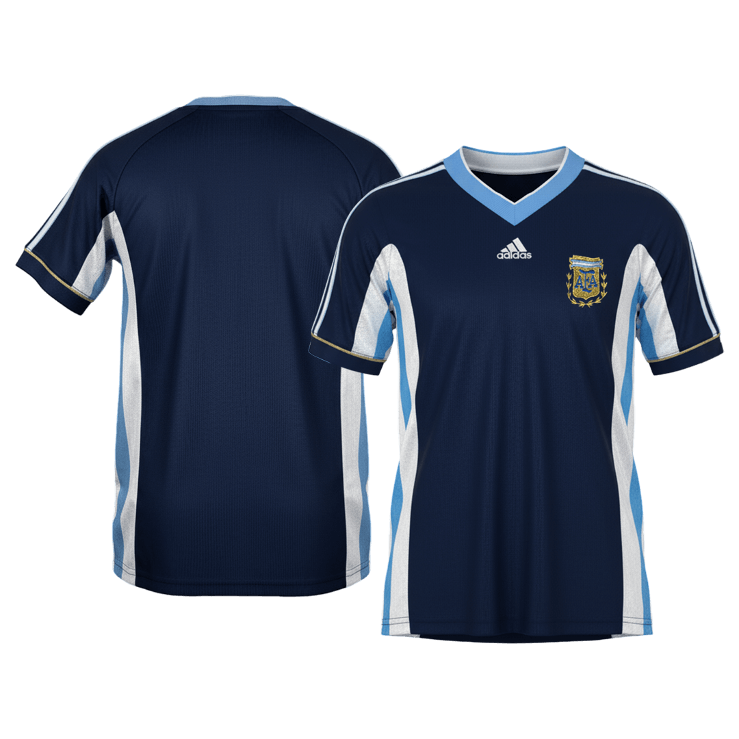 Retro Argentina Mens Away Soccer Jersey 1998 Navy