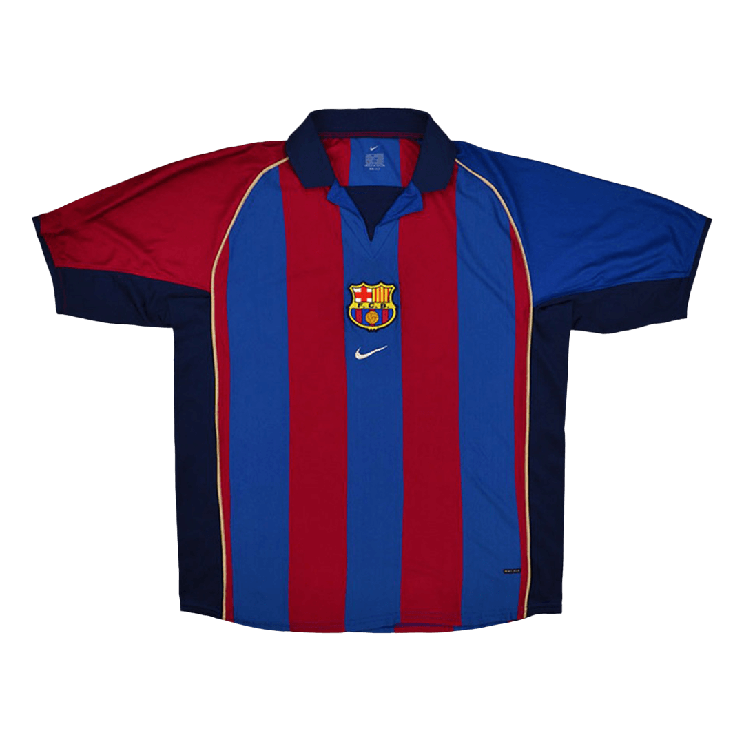 Retro Barcelona Mens Home Soccer Jersey 2001/02 Red&Blue