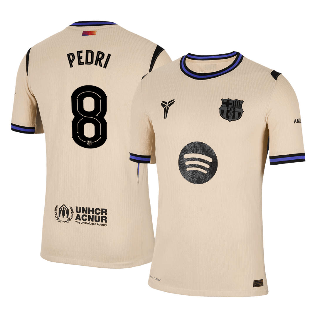 PEDRI #8 Barcelona Mens Away Soccer Jersey UCL 2025/26 Yellow - Player Version