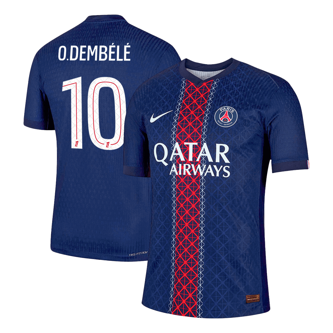 O.DEMBÉLÉ #10 PSG Mens Home Soccer Jersey 2025/26 Navy - Player Version