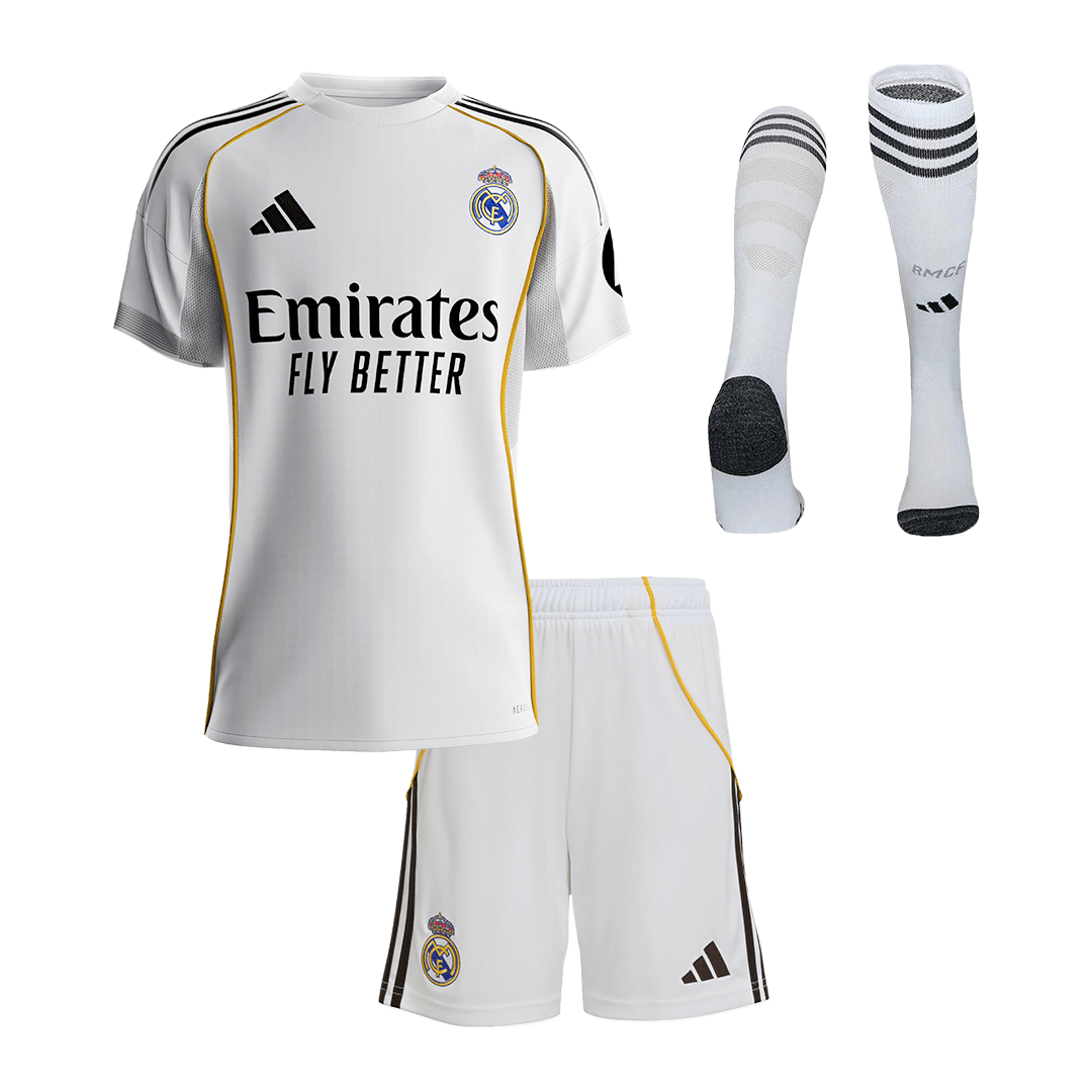 Real Madrid Kids Home Soccer Full Set 2025/26 White [PREMIUM]