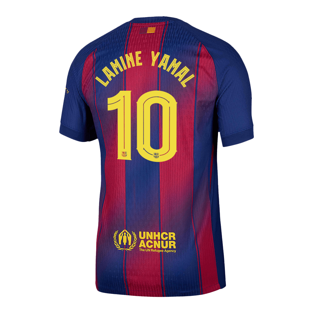 LAMINE YAMAL #10 Barcelona Mens Home Soccer Jersey UCL 2025/26 Red&Blue - Player Version