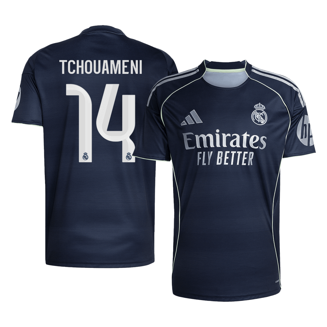 TCHOUAMENI #14 Real Madrid Mens Away Soccer Jersey 2025/26 Navy [PREMIUM]