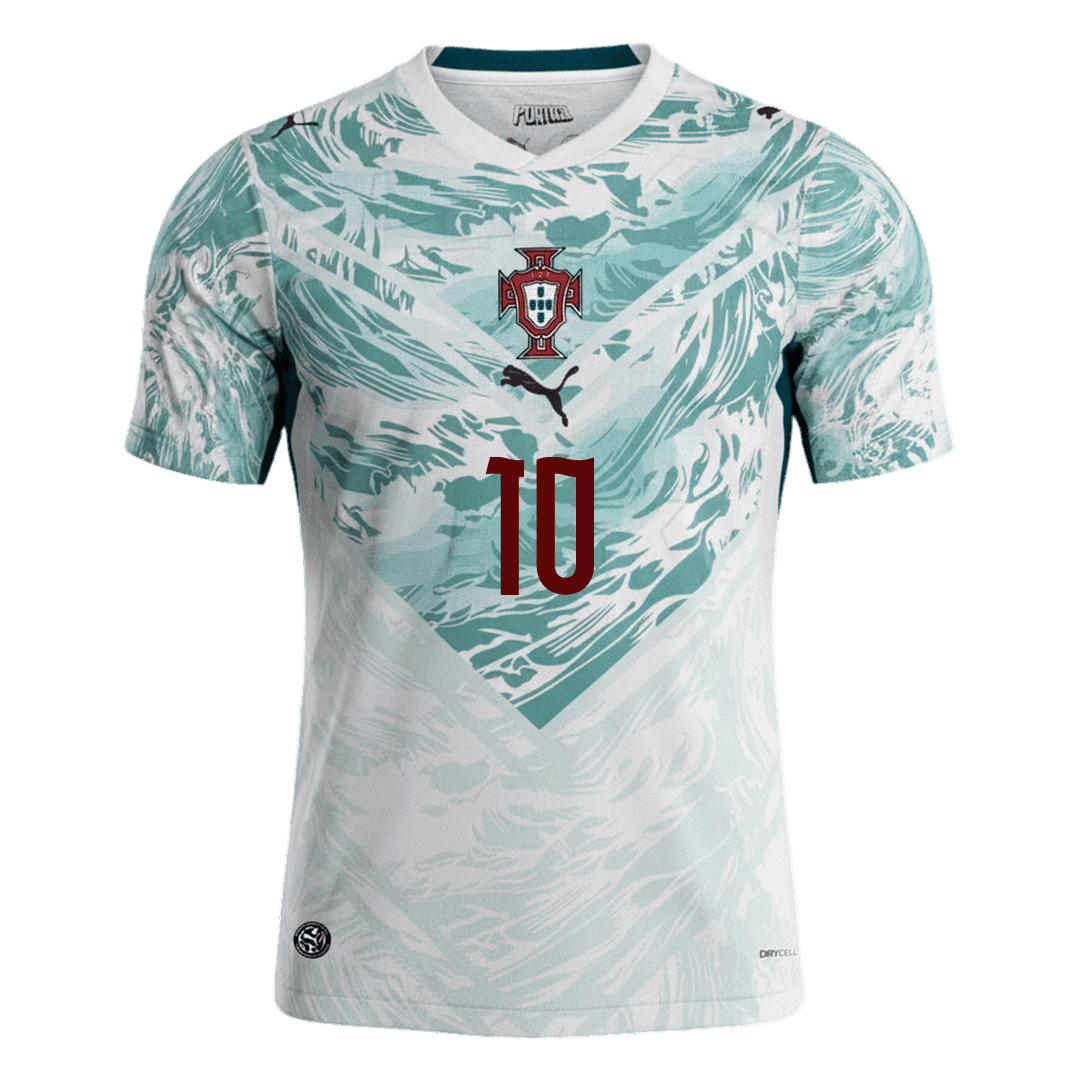 BERNARDO #10 Portugal Mens Away Soccer Jersey World Cup 2026 White&Green
