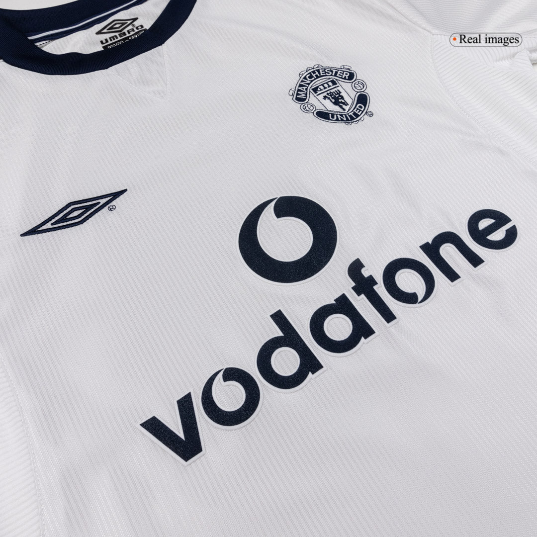 Retro Manchester United Mens Away Soccer Jersey 2000/01 White