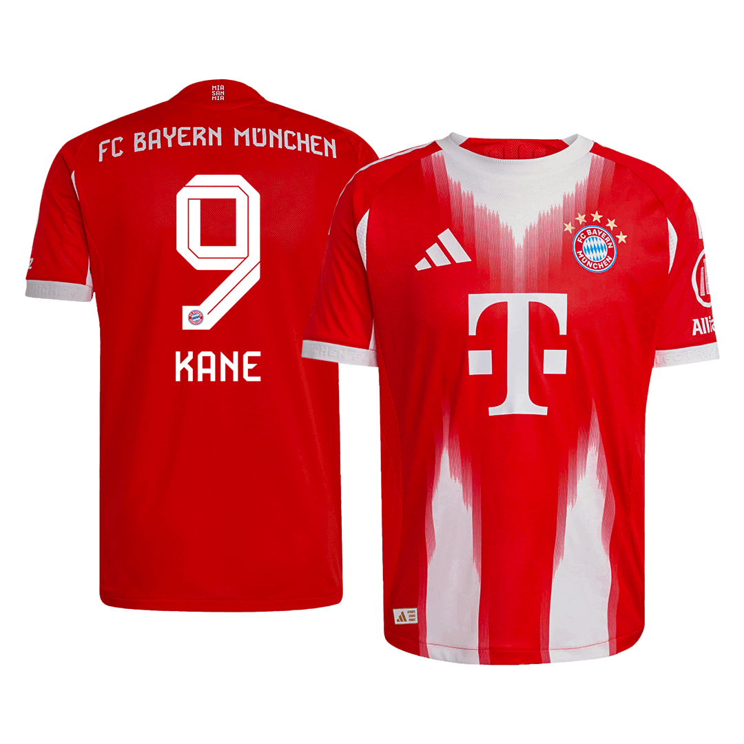 KANE #9 Bayern Munich Mens Home Soccer Jersey 2025/26 Red - Player Version