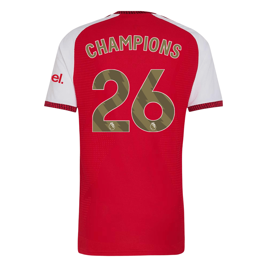 CHAMPIONS #26 Arsenal Mens Home Soccer Jersey 2026/27 Red - Player Version