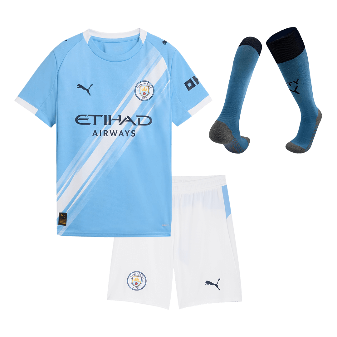 Manchester City Kids Home Soccer Full Set 2025/26 Blue