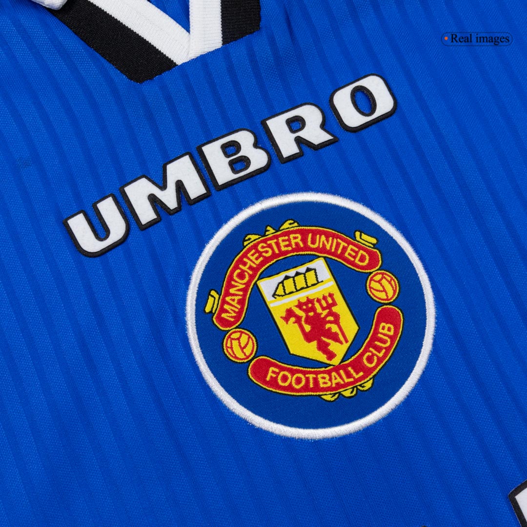 Retro Manchester United Mens Third Away Soccer Jersey 1996/97 Blue