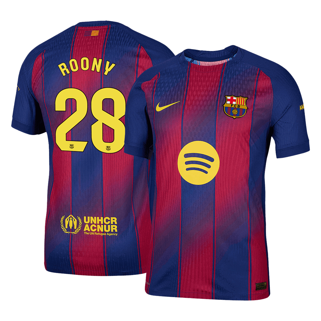 ROONY #28 Barcelona Mens Home Soccer Jersey 2025/26 Red&Blue - Player Version