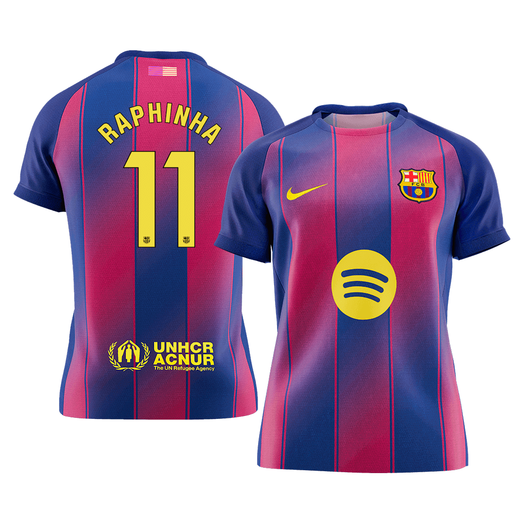 RAPHINHA #11 Barcelona Mens Home Soccer Jersey 2025/26 Red&Blue [PREMIUM]