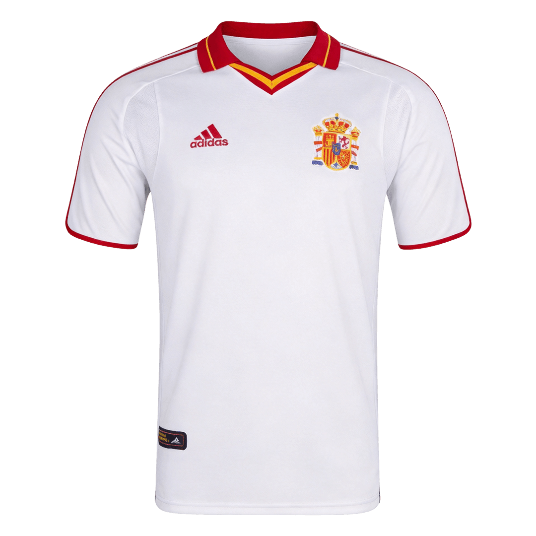 Retro Spain Mens Away Soccer Jersey 2000 White