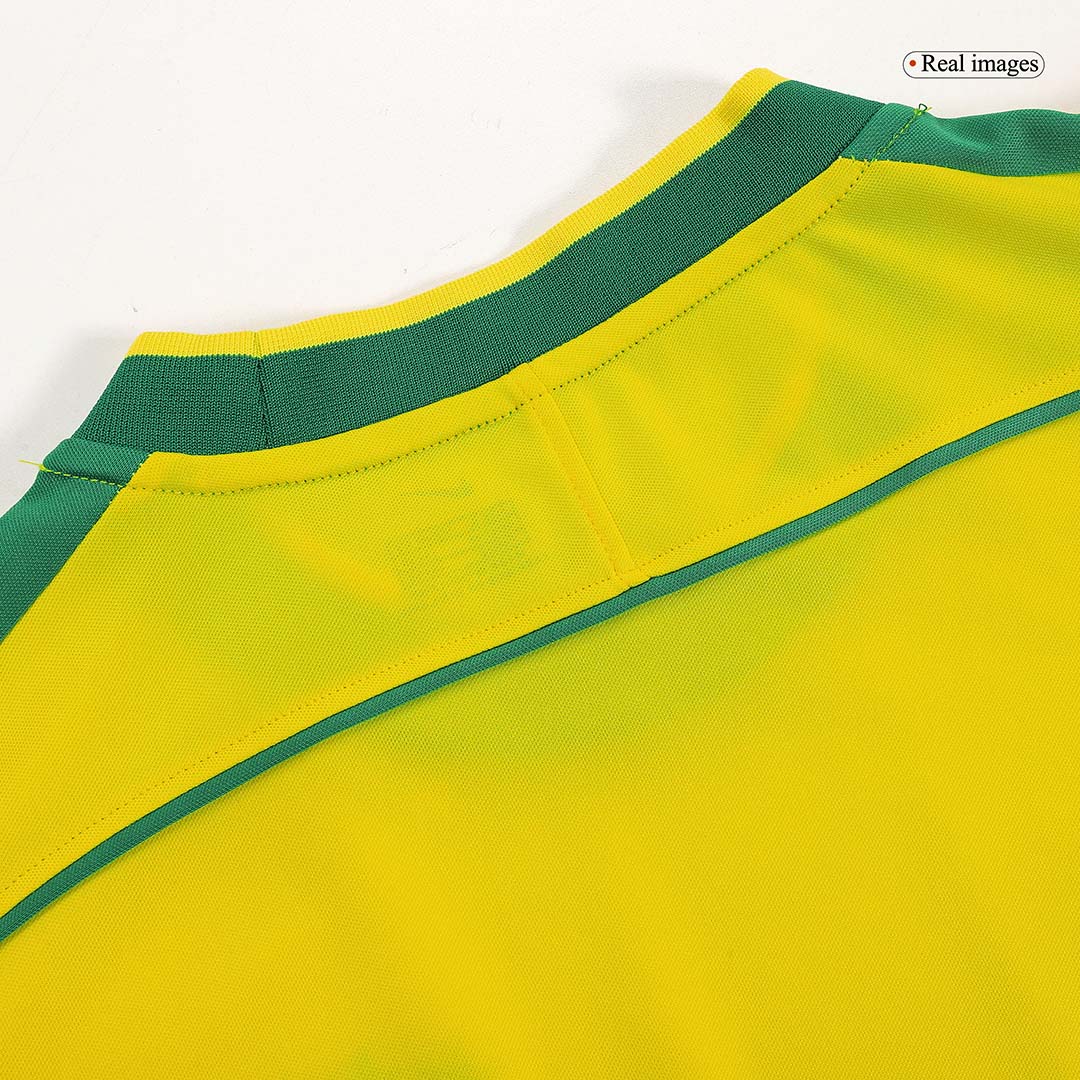 Retro Brazil Mens Home Soccer Jersey 1998 Yellow