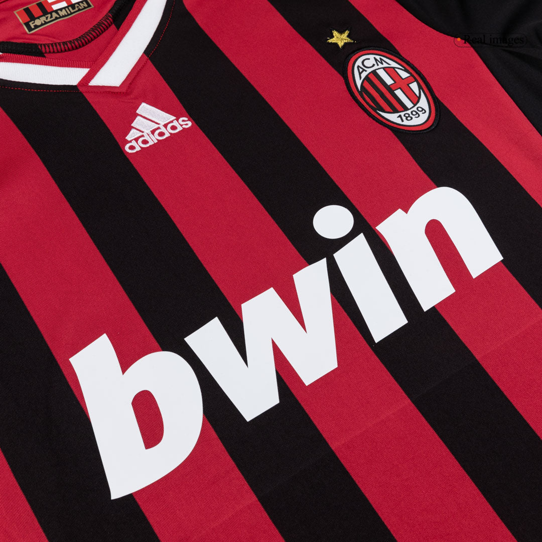 Retro AC Milan Mens Home Soccer Jersey 2009/10 Red&Black