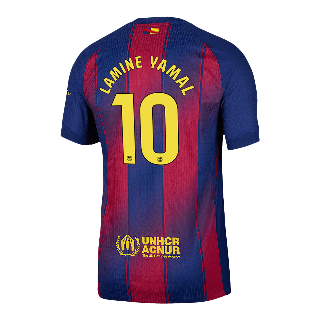 LAMINE YAMAL #10 Barcelona Mens Home Soccer Jersey 2025/26 Red&Blue - Player Version
