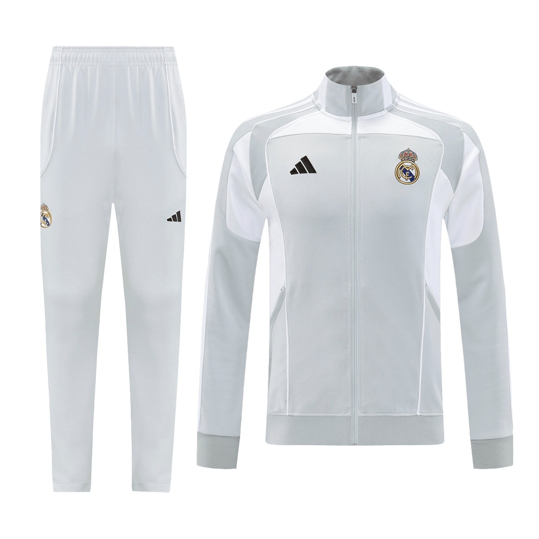 Real Madrid Mens Home Training Tracksuit Kit 2025/26 Gray