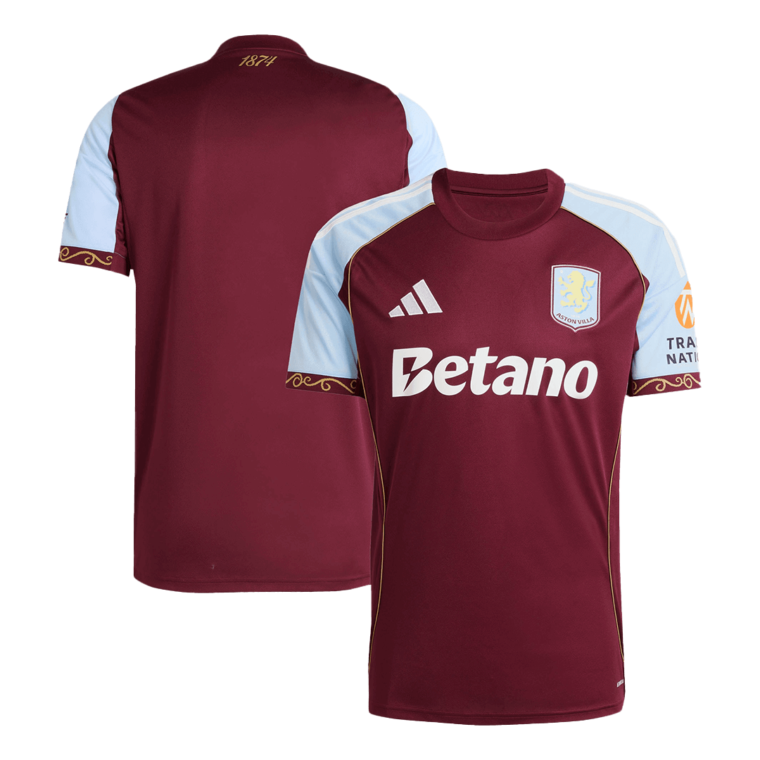 Aston Villa Mens Home Soccer Jersey 2025/26 Red