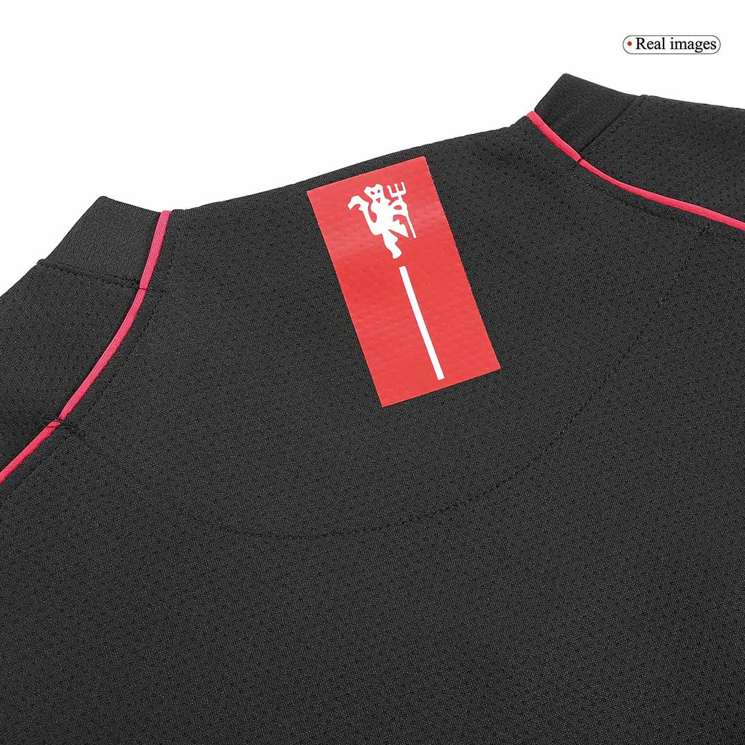 Retro RONALDO #7 Manchester United Mens Away Long Sleeve Soccer Jersey 2007/08 Black