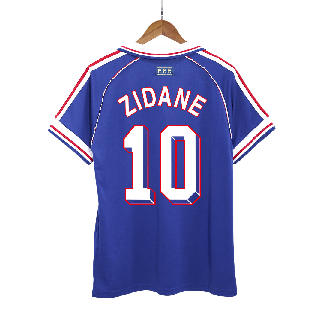 Retro ZIDANE #10 France Mens Home Soccer Jersey World Cup 1998 Blue