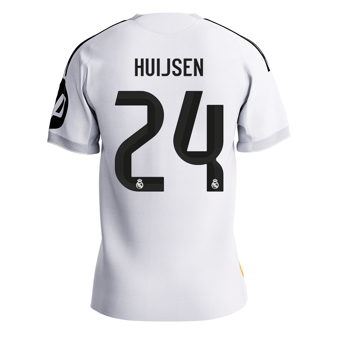 HUIJSEN #24 Real Madrid Mens Home Soccer Jersey 2025/26 White - Player Version [PREMIUM]