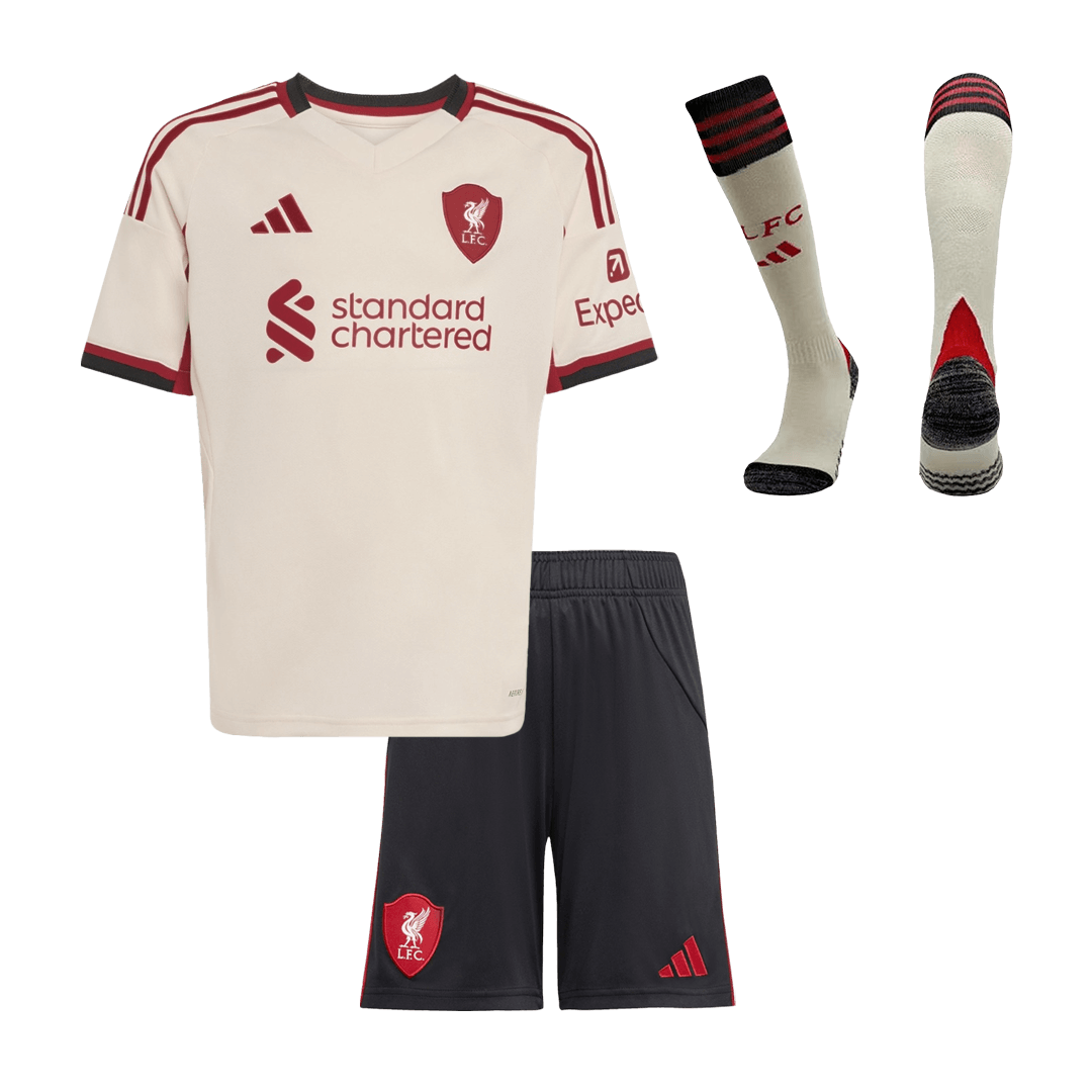 Liverpool Kids Away Soccer Full Set 2025/26 White