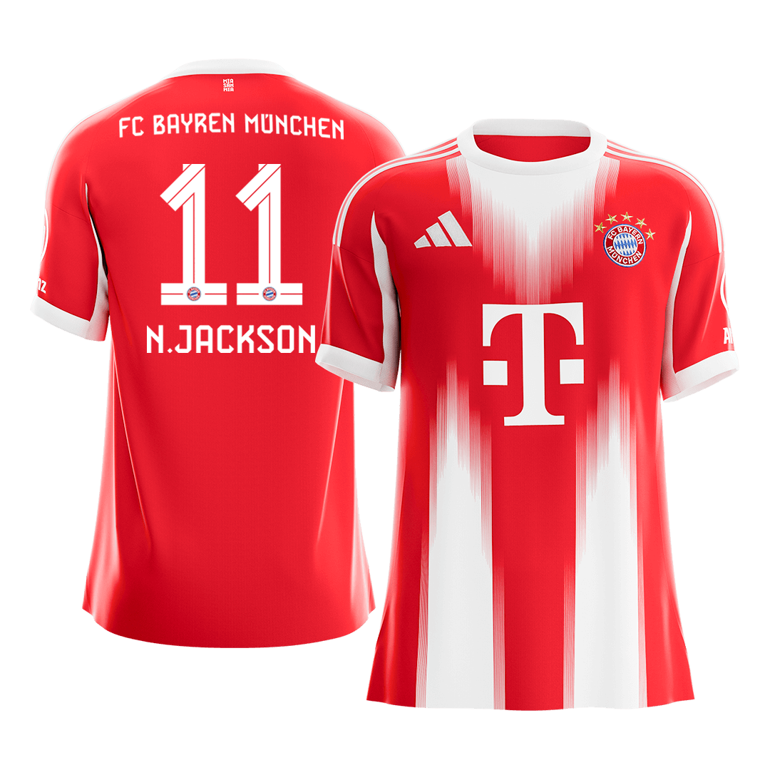 N.JACKSON #11 Bayern Munich Mens Home Soccer Jersey 2025/26 Red [PREMIUM]