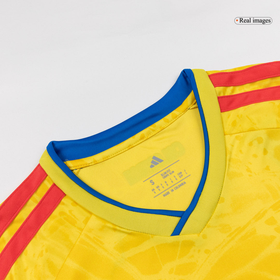 Colombia Mens Home Long Sleeve Soccer Jersey World Cup 2026 Yellow