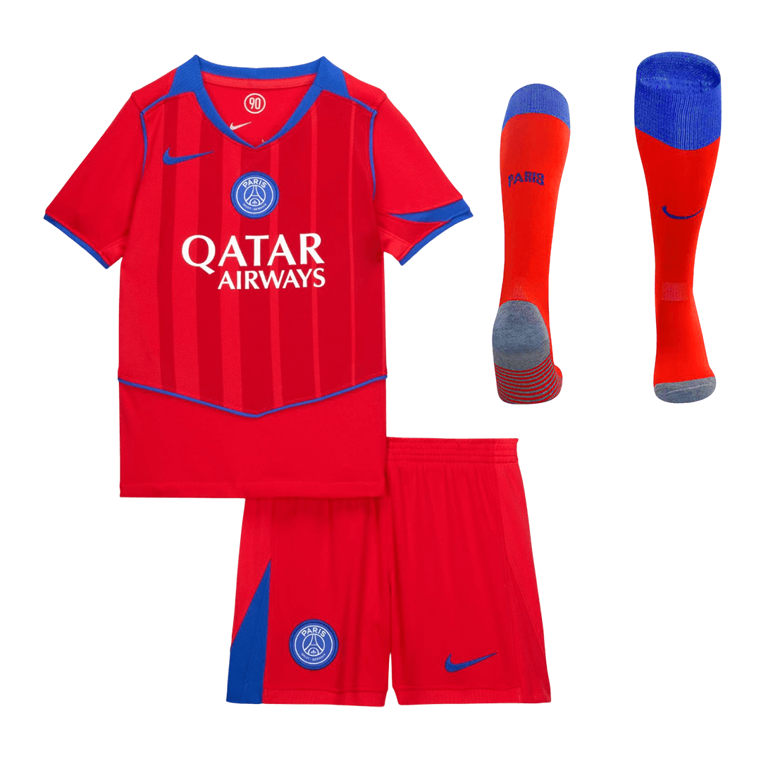 PSG Kids Third Away Soccer Full Set 2025/26 Red