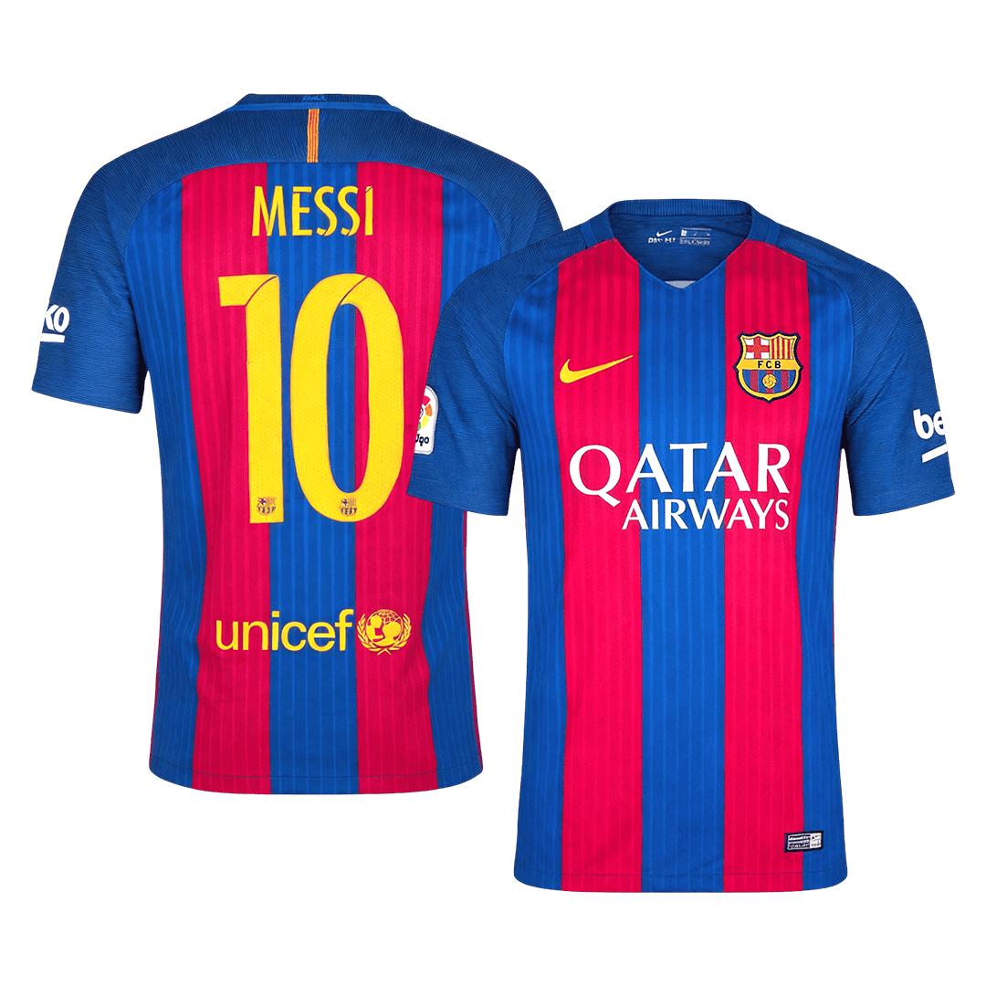 Retro MESSI #10 Barcelona Mens Home Soccer Jersey 2016/17 Red&Blue