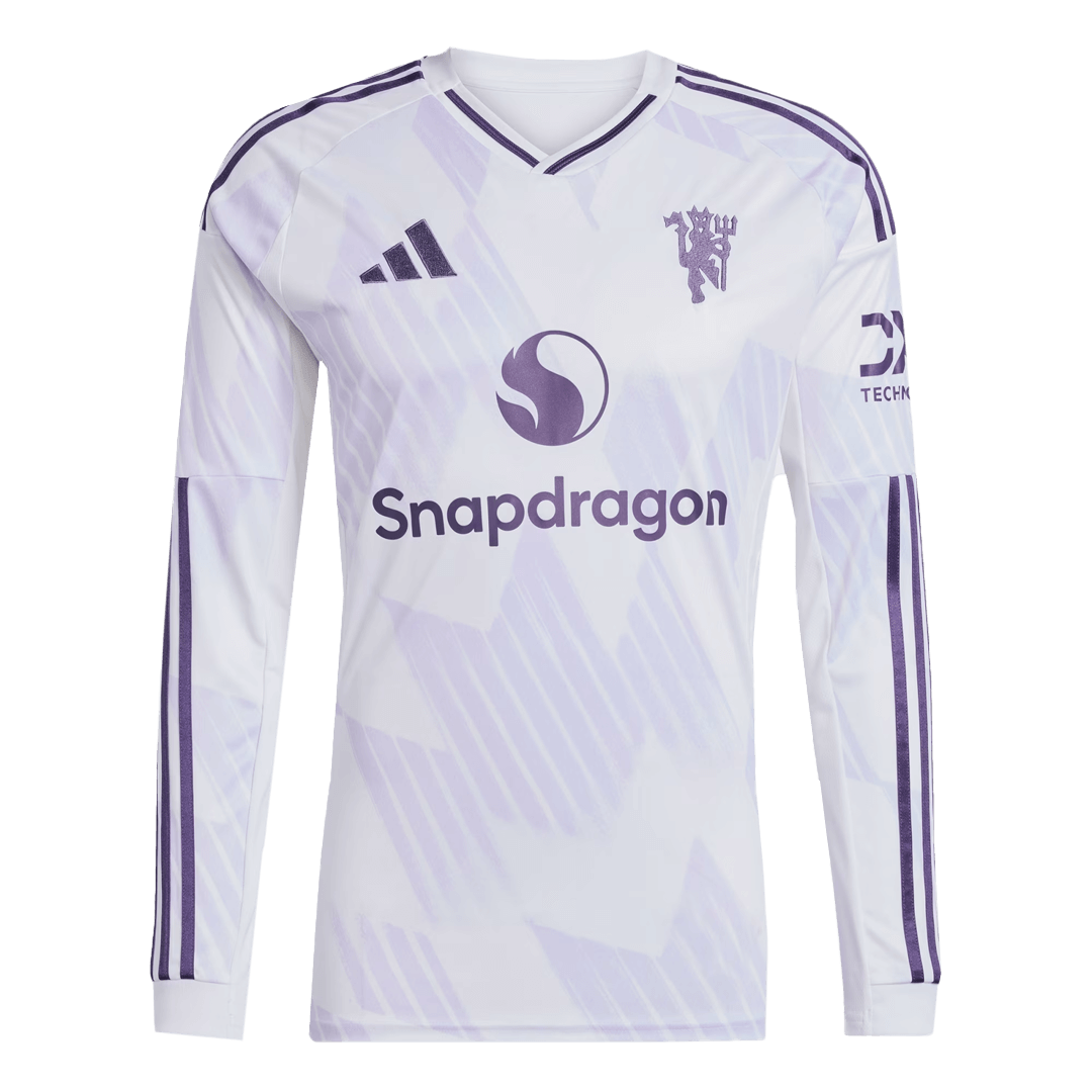 Manchester United Mens Away Long Sleeve Soccer Jersey 2025/26 White