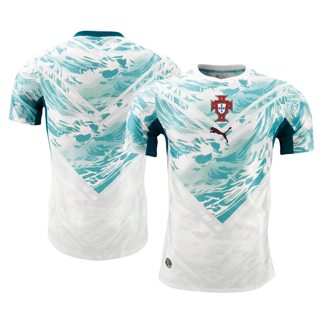 Portugal Mens Away Soccer Jersey World Cup 2026 White&Green - Player Version