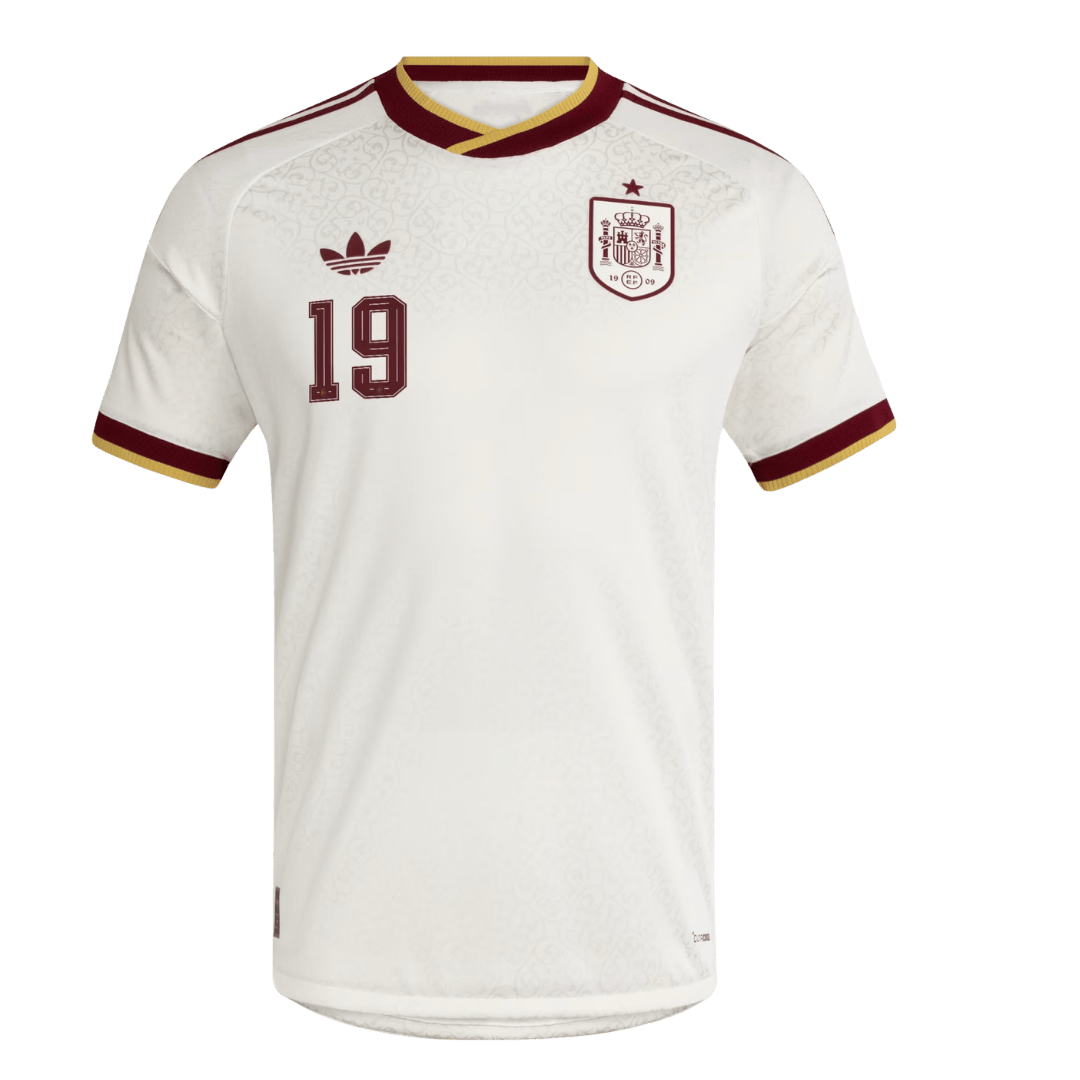 LAMINE YAMAL #19 Spain Mens Away Soccer Jersey World Cup 2026 White - Player Version