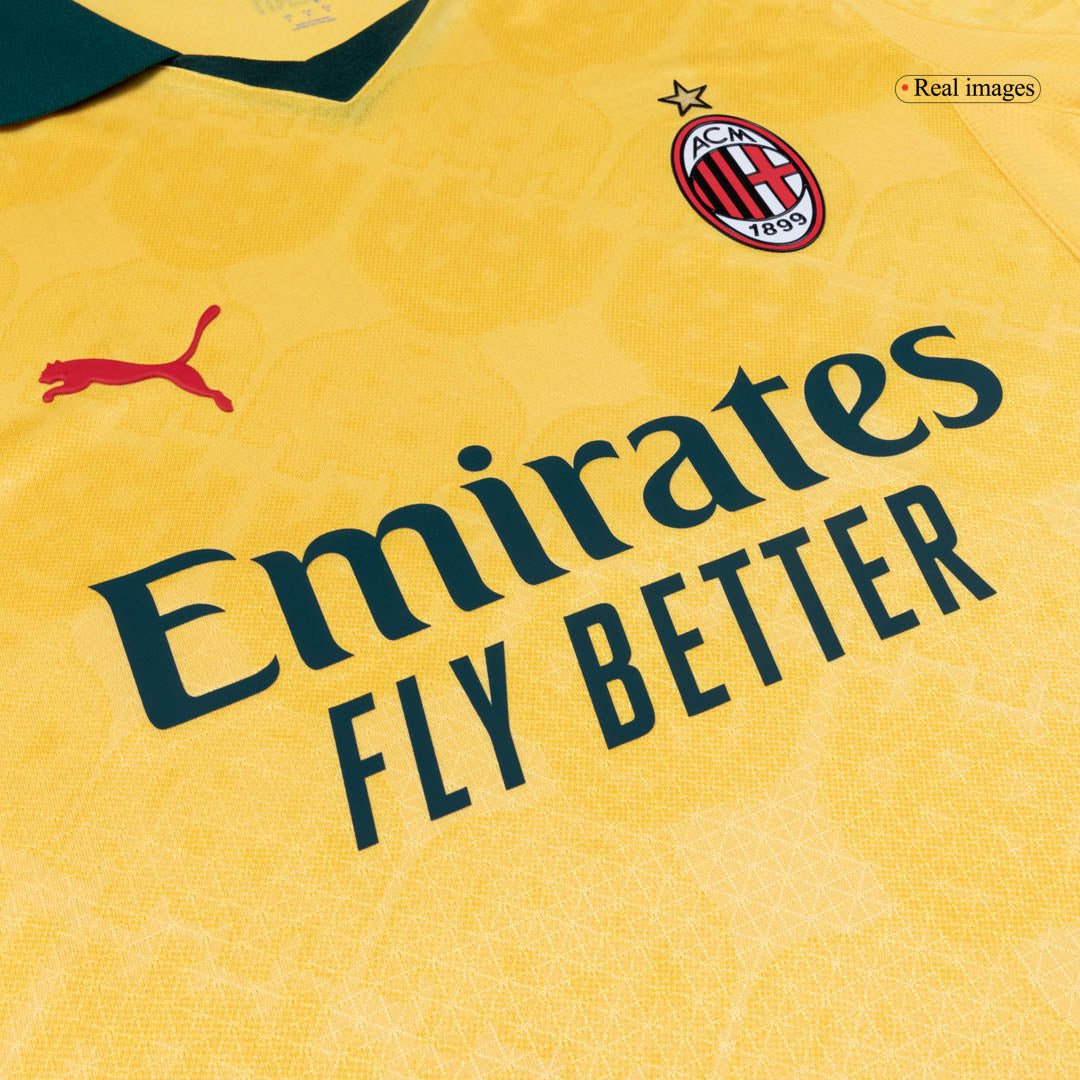 AC Milan Mens Third Away Soccer Jersey 2025/26 Yellow - Player Version