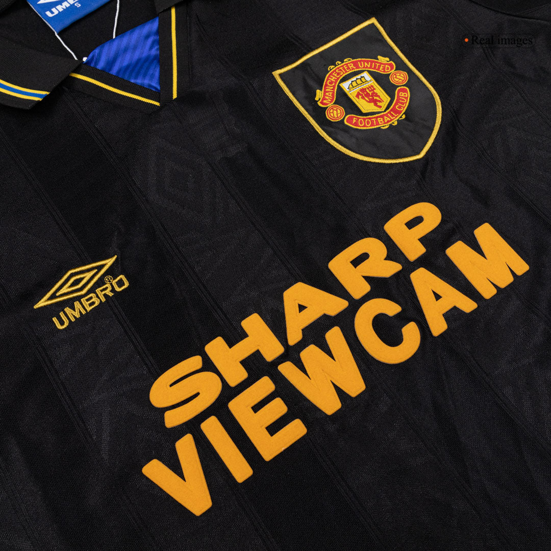 Retro Manchester United Mens Away Soccer Jersey 1993/94 Black