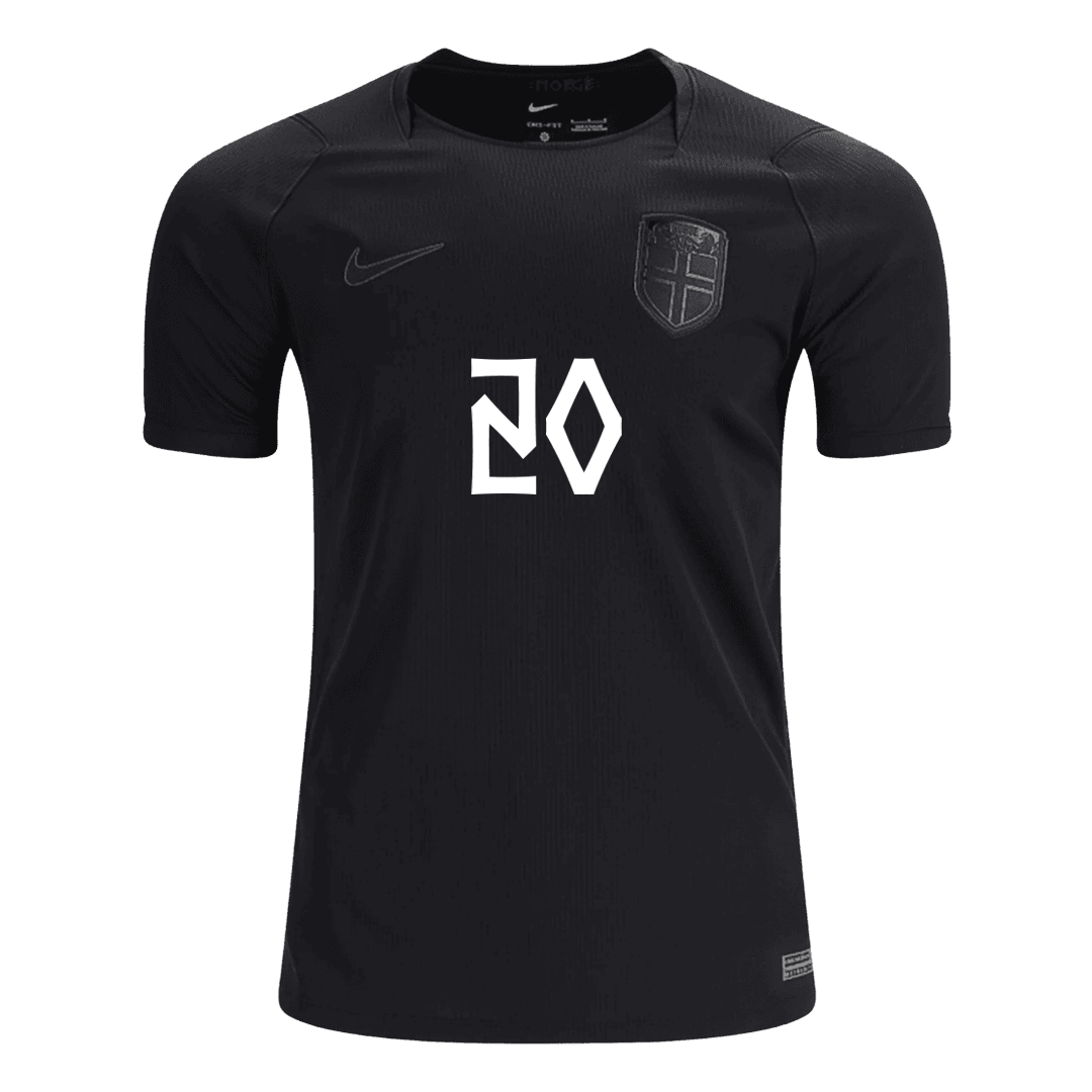 NUSA #20 Norway Mens Away Soccer Jersey World Cup 2026 Black