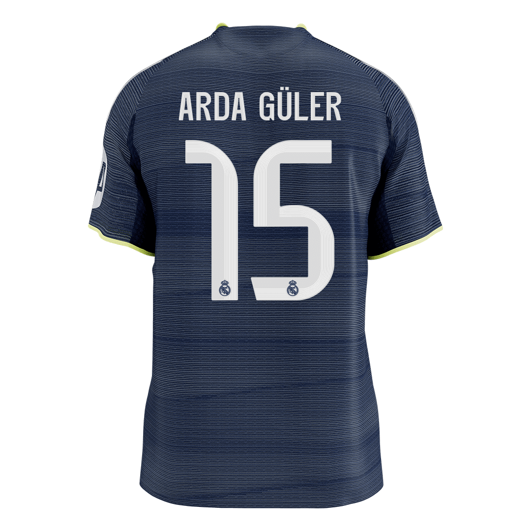 ARDA GÜLER #15 Real Madrid Mens Away Soccer Jersey 2025/26 Navy - Player Version [PREMIUM]
