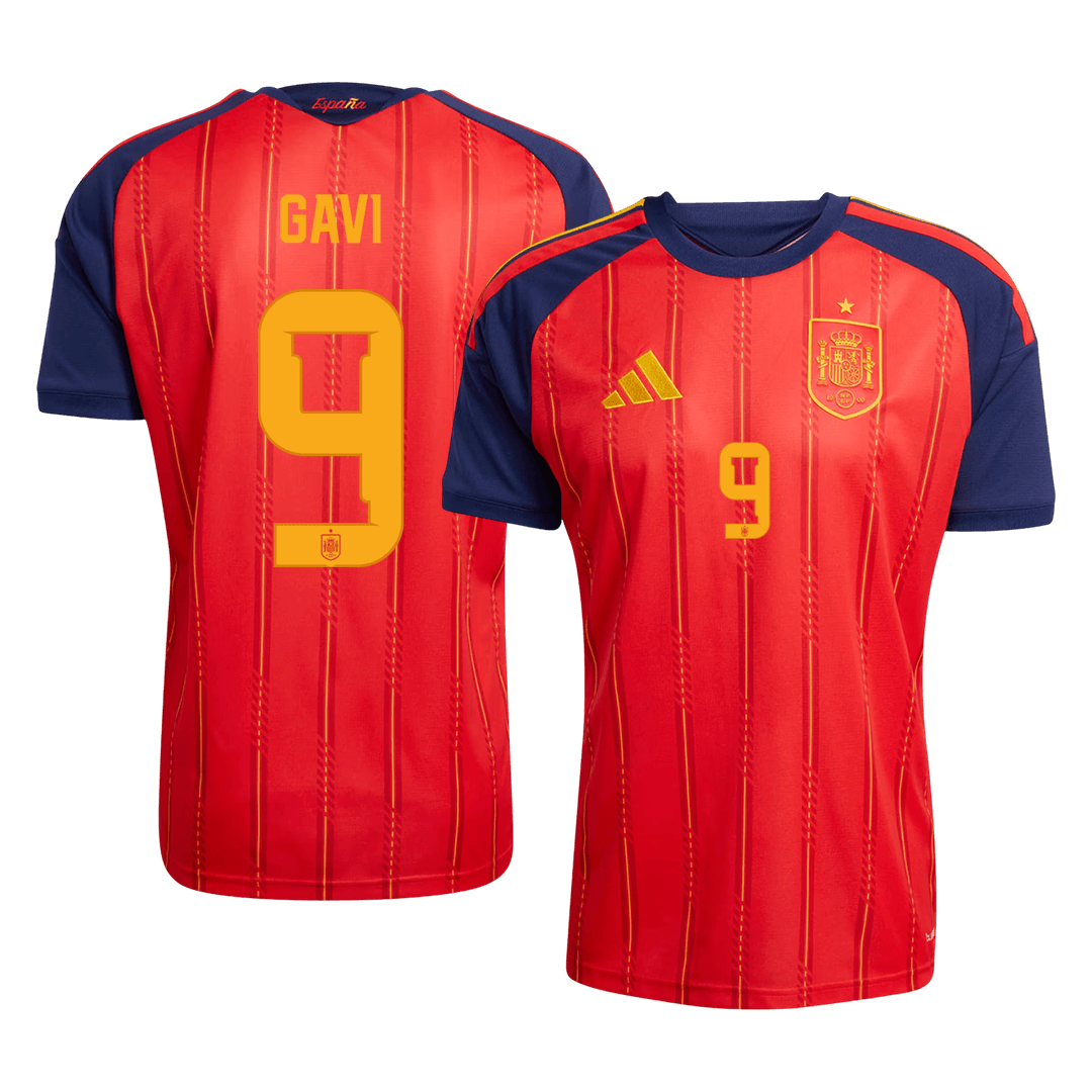 GAVI #9 Spain Mens Home Soccer Jersey World Cup 2026 Red [PREMIUM]