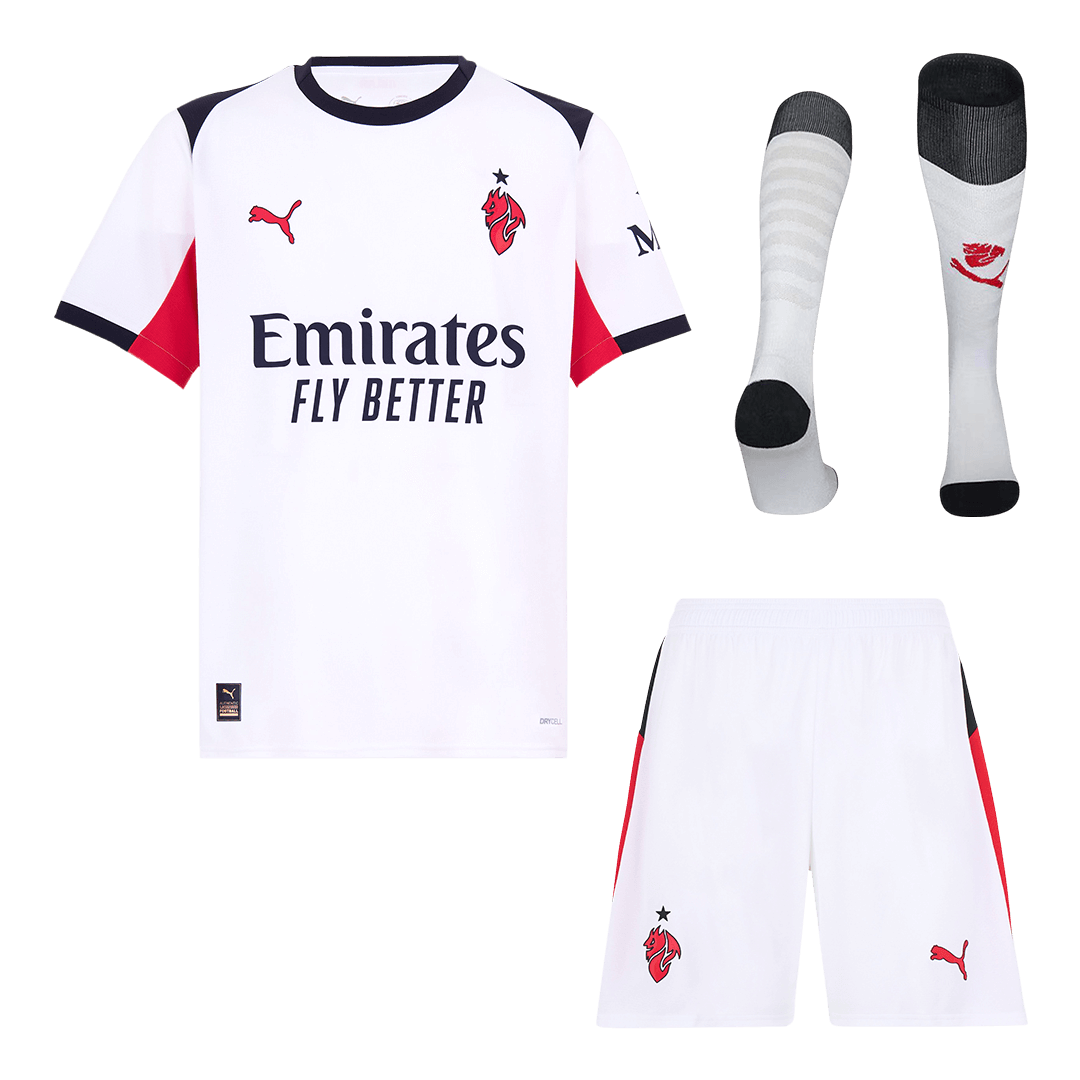 AC Milan Mens Away Soccer Full Set 2025/26 White