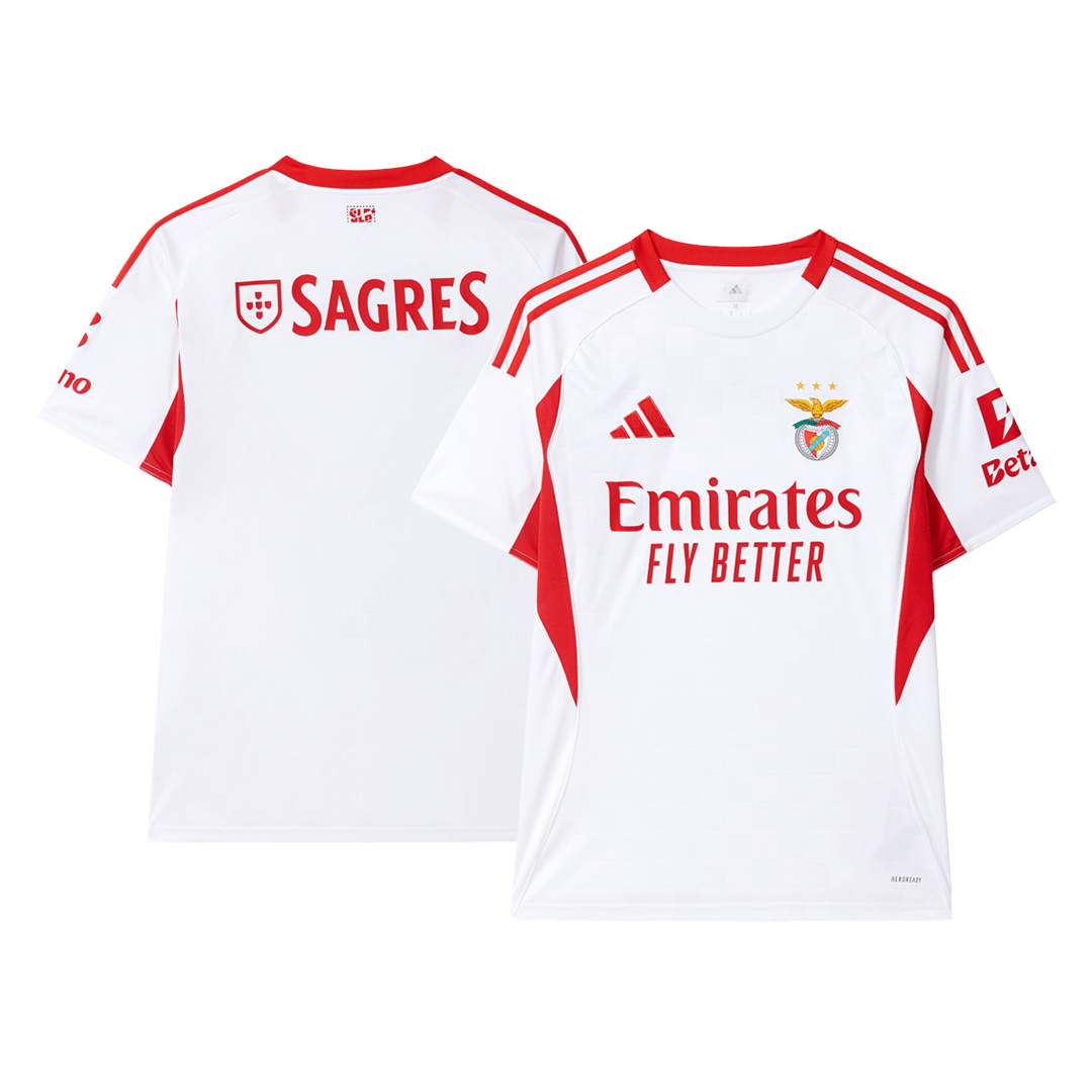 Benfica Mens Third Away Soccer Jersey 2025/26 White