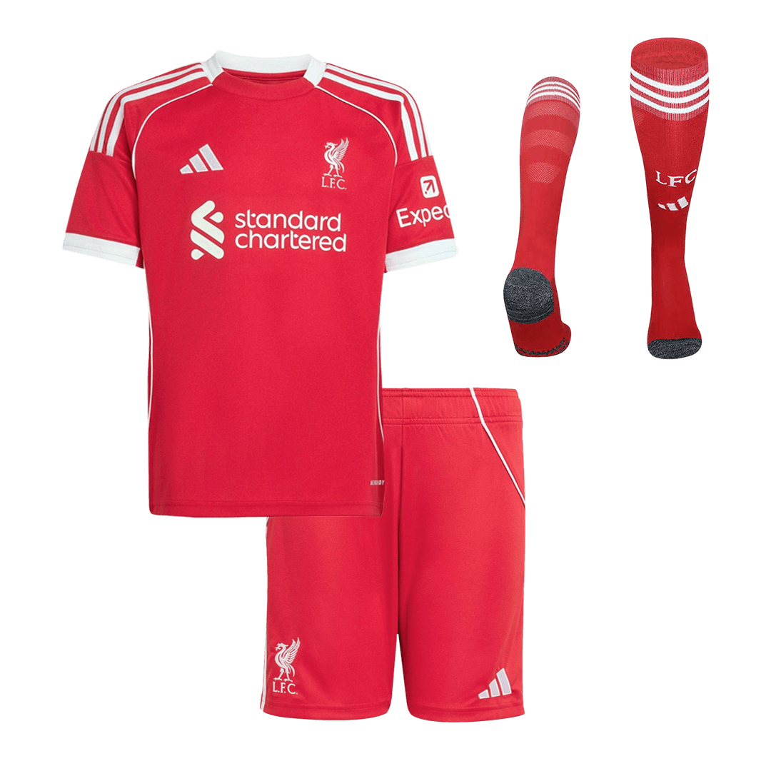 Liverpool Kids Home Soccer Full Set 2025/26 Red