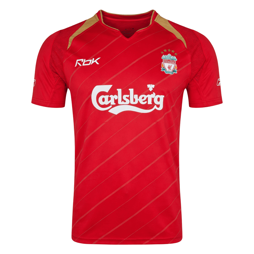 Retro Liverpool Mens Home Soccer Jersey 2005/06 Red