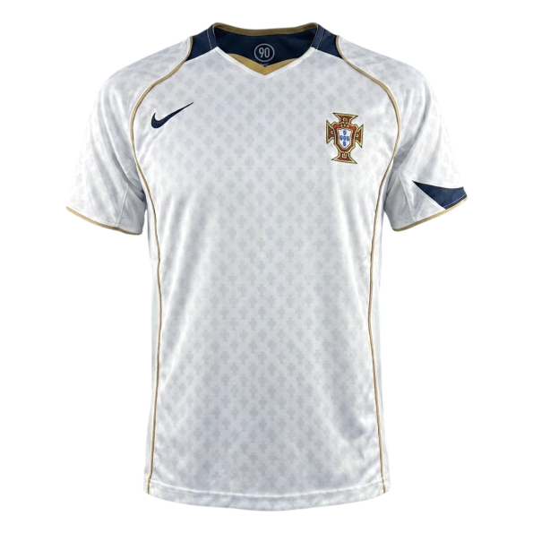 Retro Portugal Mens Away Soccer Jersey 2004 White