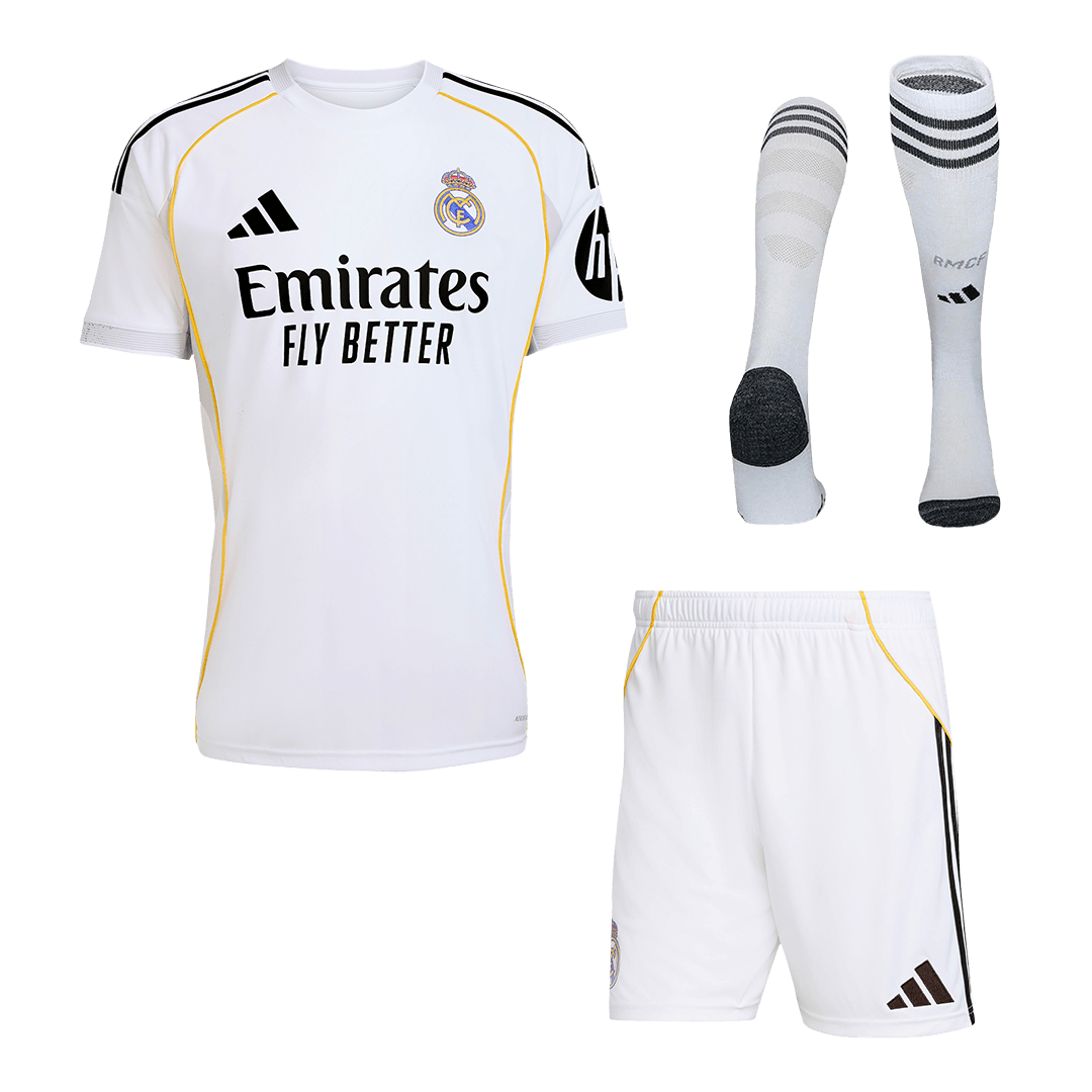 Real Madrid Mens Home Soccer Full Set 2025/26 White [PREMIUM]