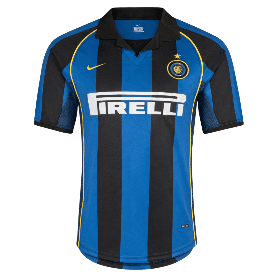 Retro Inter Milan Mens Home Soccer Jersey 2001/02 Blue&Black